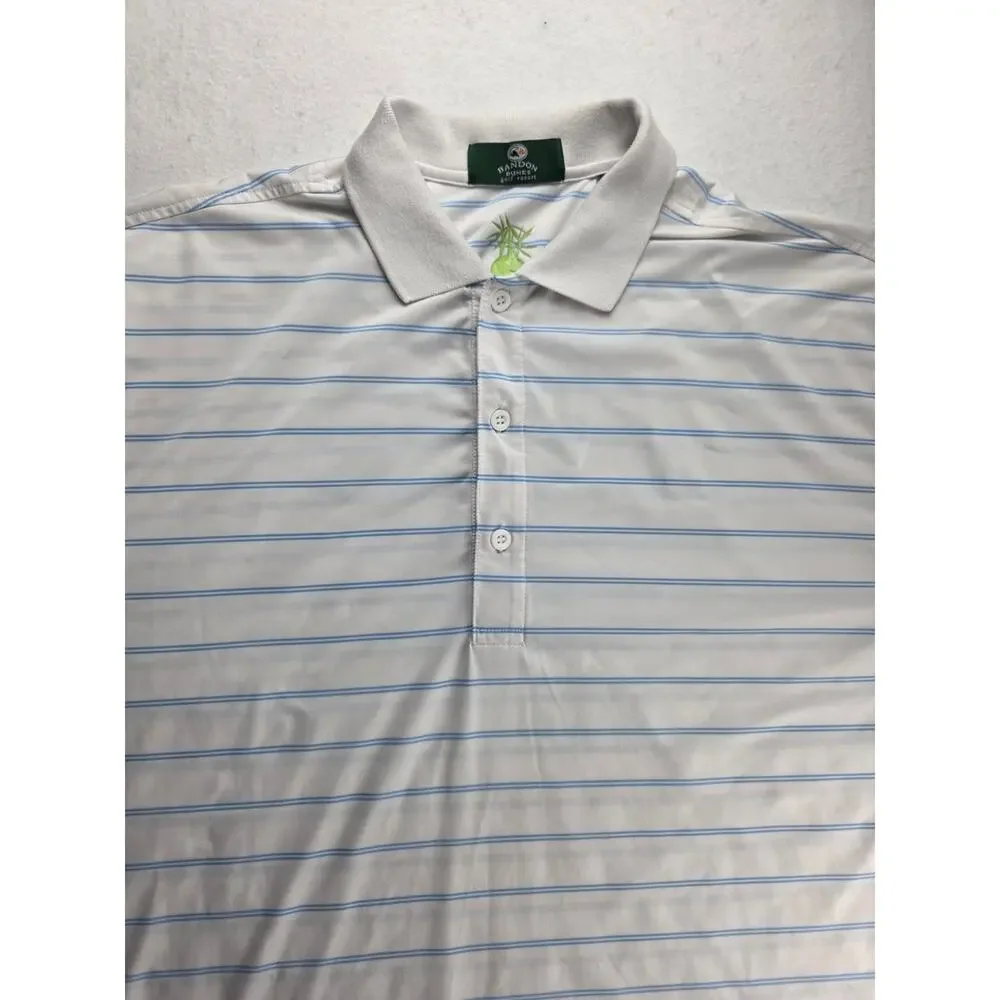 Bandon Dunes Golf Resort Eco Tek Striped Polo Size Large